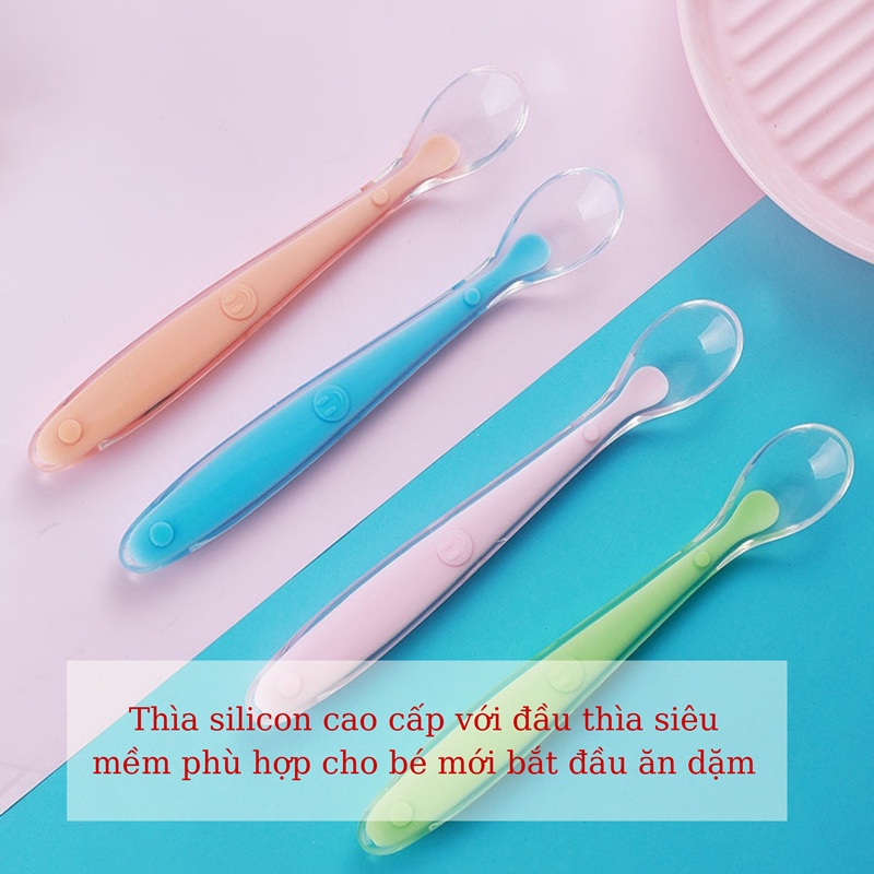 Thìa Ăn Dặm, Muỗng Silicon Ăn Dặm Tập Ăn Tập Xúc Cho Bé SALA KIDS STORE Loại 1 Tiện Lợi Dễ Thương