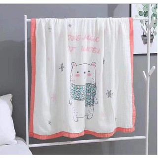 Chăn đắp điều hòa cho bé, chăn hè Organic viền màu aden sợi tre cho bé yêu hàng cao cấp