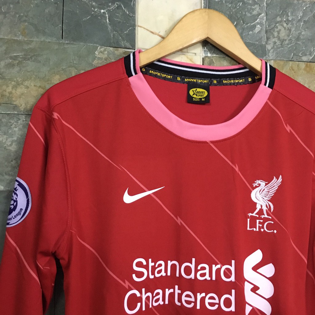 Bộ quần áo đá banh Liverpool đỏ sân nhà 21/22 tay dài FLG