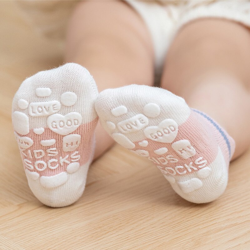 Set 5 Đôi Tất Cotton Mềm Chống Trượt Cho Bé