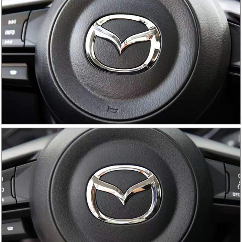 1 Nhãn Dán Logo Màu Đỏ / Xanh Dương / Bạc Cho Vô Lăng Xe Hơi Mazda 2 3 6 CX-4 CX-5 CX-30