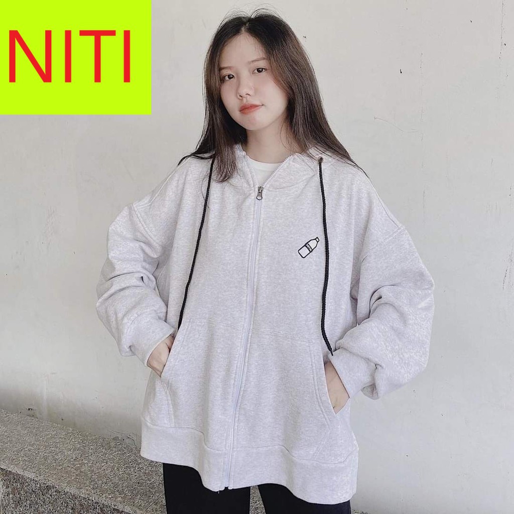 [ FREESHIP ] ÁO KHOÁC HOODIE NAM NỮ FORM RỘNG UNISEX CAO CẤP NITIQC THÊU CÁI CHAI CỰC CÁ TÍNH SIÊU HOT, ĐỦ SIZE M, L, XL