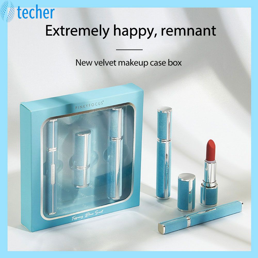 (Hàng Mới Về) Bộ Mỹ Phẩm Trang Điểm Gồm Son Môi + Bút Kẻ Mắt + Mascara + Bút Kẻ Mắt Thương Hiệu Pinkyfocus