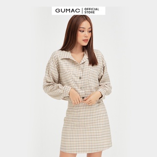 Chân váy nữ caro GUMAC phong cách Hàn Quốc sang trọng VB432