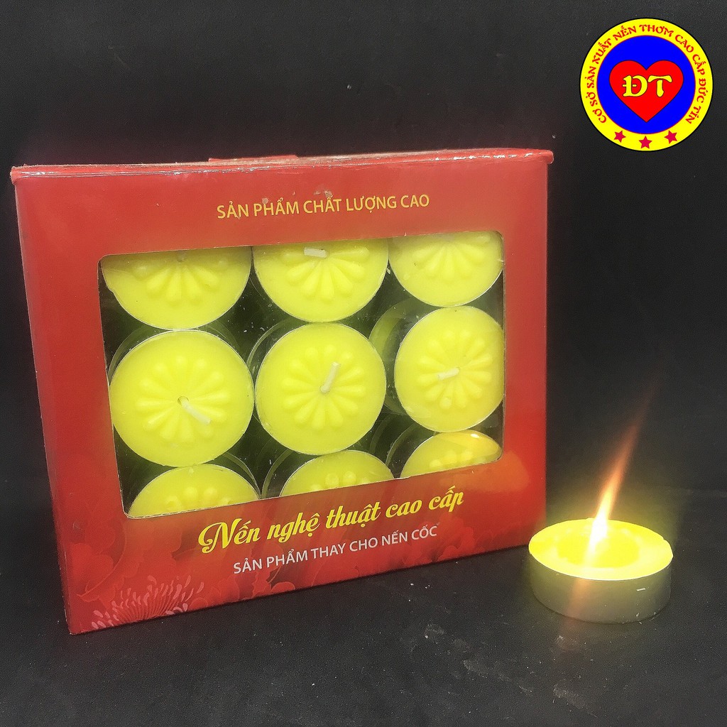 Nến tealight cháy trên 4h không khói không mùi cao cấp Đức Tín an toàn cho người sử dụng