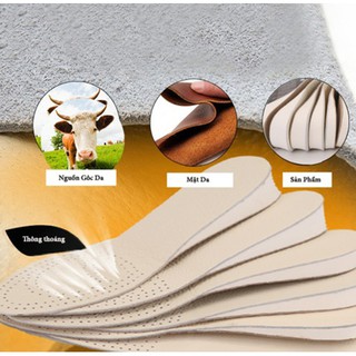 Lót giày tăng chiều cao Da Bò thật 1,5cm