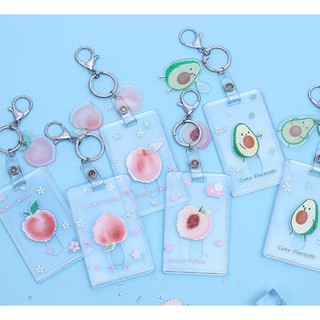 BAO ĐỰNG THẺ SINH VIÊN, THẺ NGÂN HÀNG KÈM DÂY ĐEO HÌNH TRÁI BƠ, TRÁI ĐÀO - THẺ ĐEO BẢNG DỄ THƯƠNG