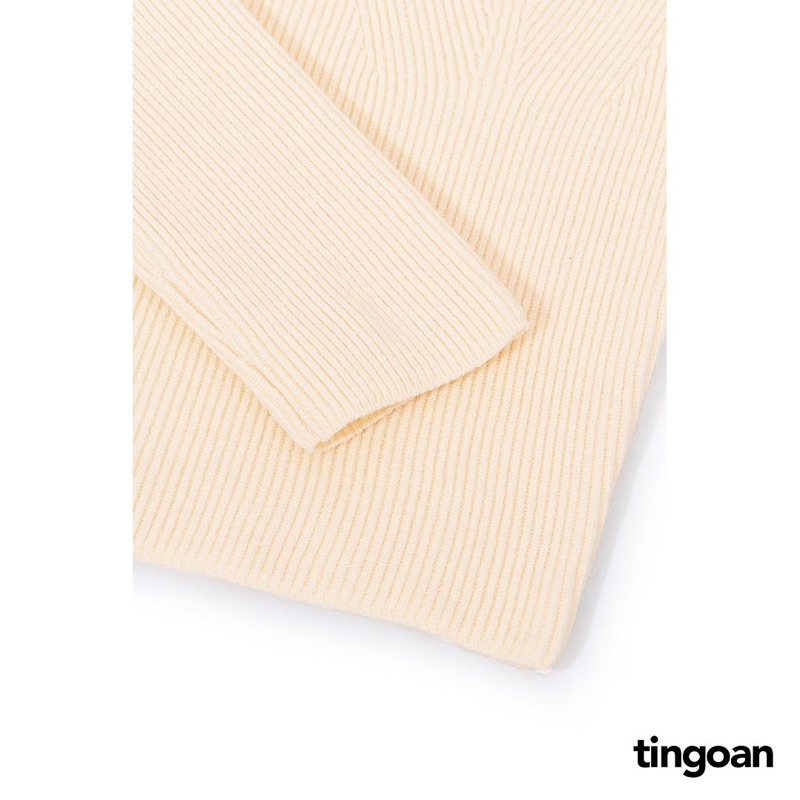Áo len dài tay viền lượn cổ vàng nhạt tingoan TIFFANY TOP/YL | BigBuy360 - bigbuy360.vn