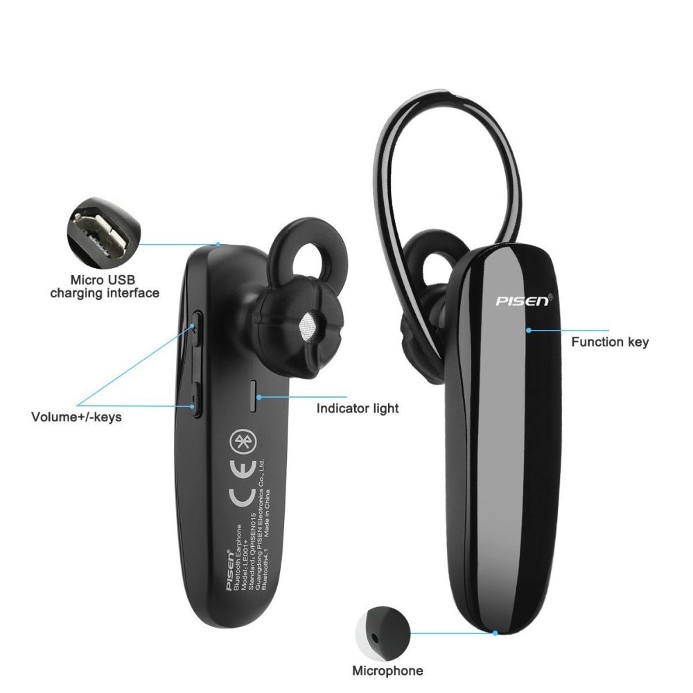 Tai nghe bluetooth Pisen VN002 (Đen) Có mã check code QR