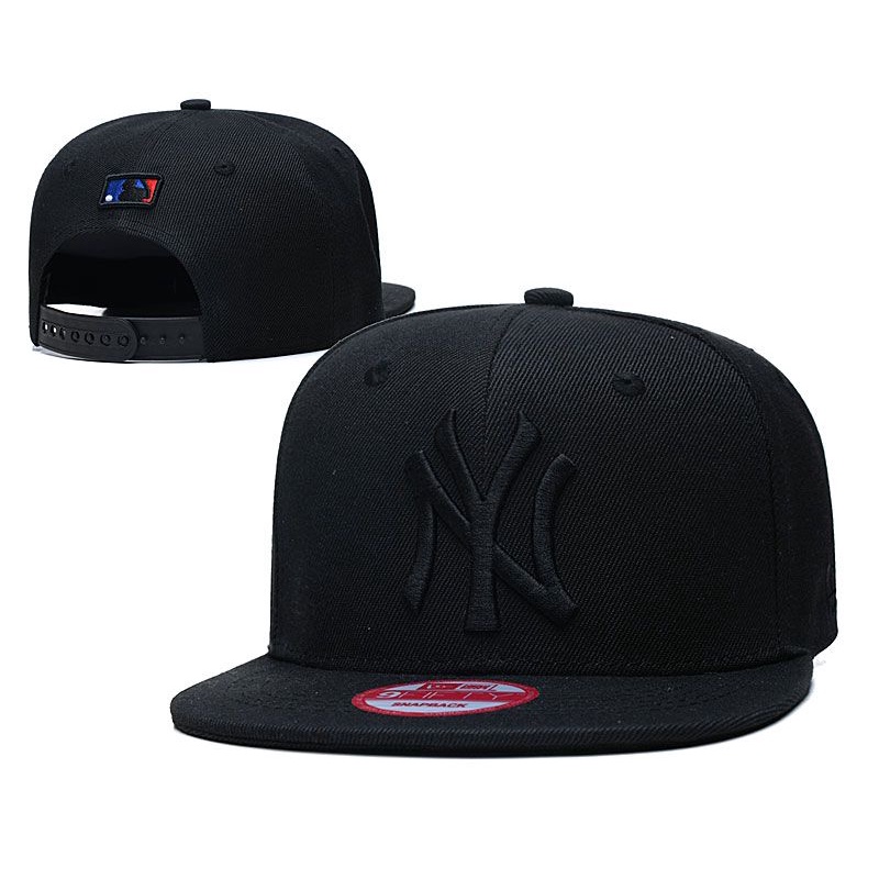 TD6O Fashion New York Yankees Cap MLB Hiphop Hat Adjustable Cap Baseball Cap Black red 2 models zHfO