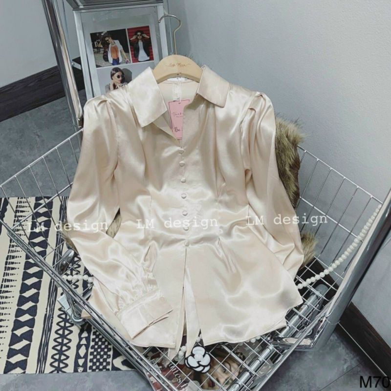 ÁO VOAN CỔ BẺ THẮT NƠ EO TAY PHỒNG VKVGB18