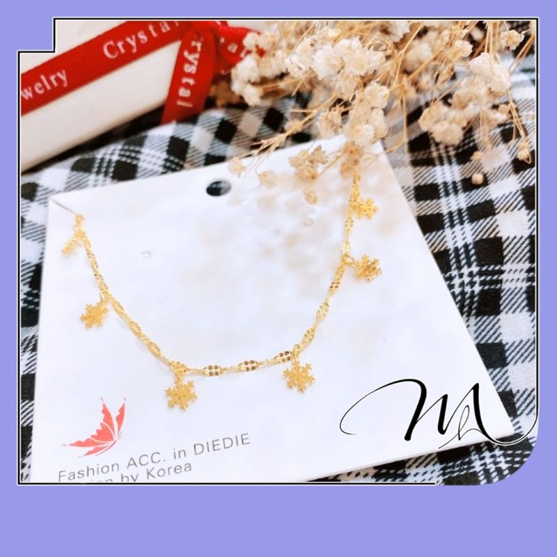 Lắc chân nữ Titan không gỉ dây trúc hoa tuyết rơi - Măng's House LC56