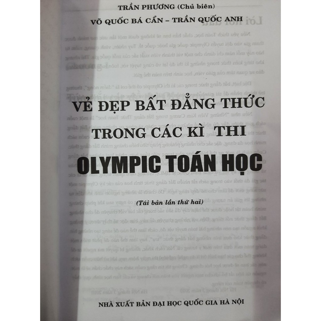 Sách - Vẻ đẹp Bất Đẳng Thức trong các kì thi OLYMPIC Toán Học