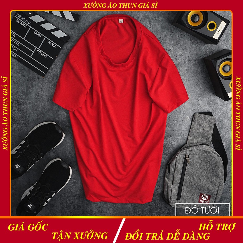 Áo Thun Nam | Áo Phông Trơn Cổ Tròn Màu Đỏ Tươi