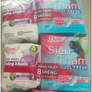 Băng vệ sinh Diana siêu thấm Cool Fresh có cánh 8 miếng