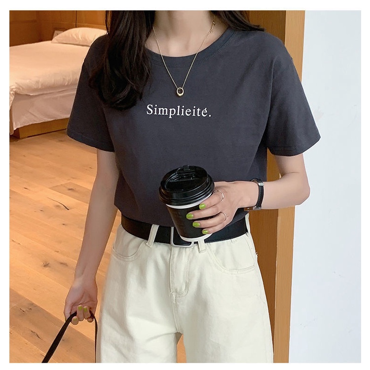 Áo Thun Ngắn Tay In Chữ Thời Trang Dành Cho Nữ