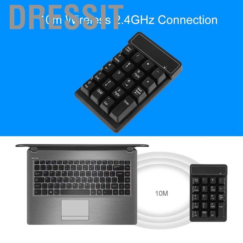 Bàn Phím Số Mini Không Dây 2.4ghz 19 Phím Cho Pc / Laptop