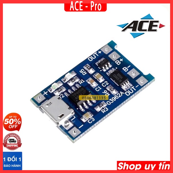 MODULE SẠC PIN TP4056 1A MICRO V2 - IC BẢO VỆ QUÁ DÒNG