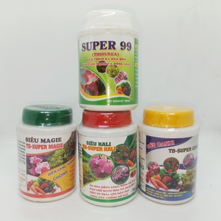 Bộ tứ super Canxi, Kali, Magiê và super 99 lọ 100g Rất tốt cho Lan và cây kiểng