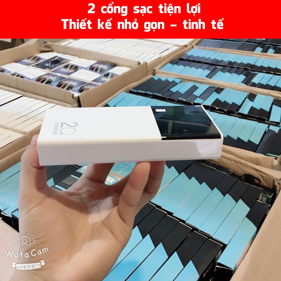 Sạc dự phòng Samsung dung lượng 20.000 mAh cao cấp giá rẻ vô địch - Sạc nhanh kèm Led hiển thị thông minh - BH 6 Tháng