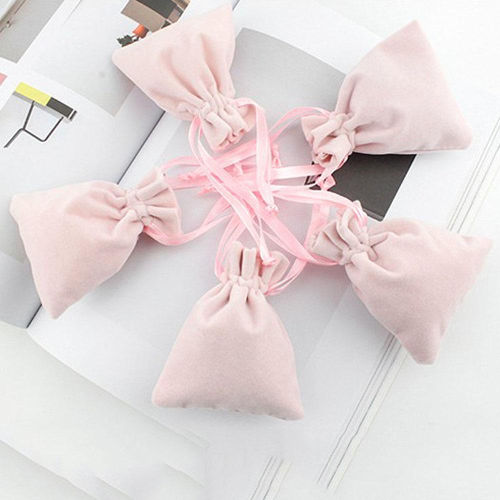 Túi Đựng Trang Sức Bằng Nhung Kích Thước 8x10cm Màu Hồng Xinh Xắn