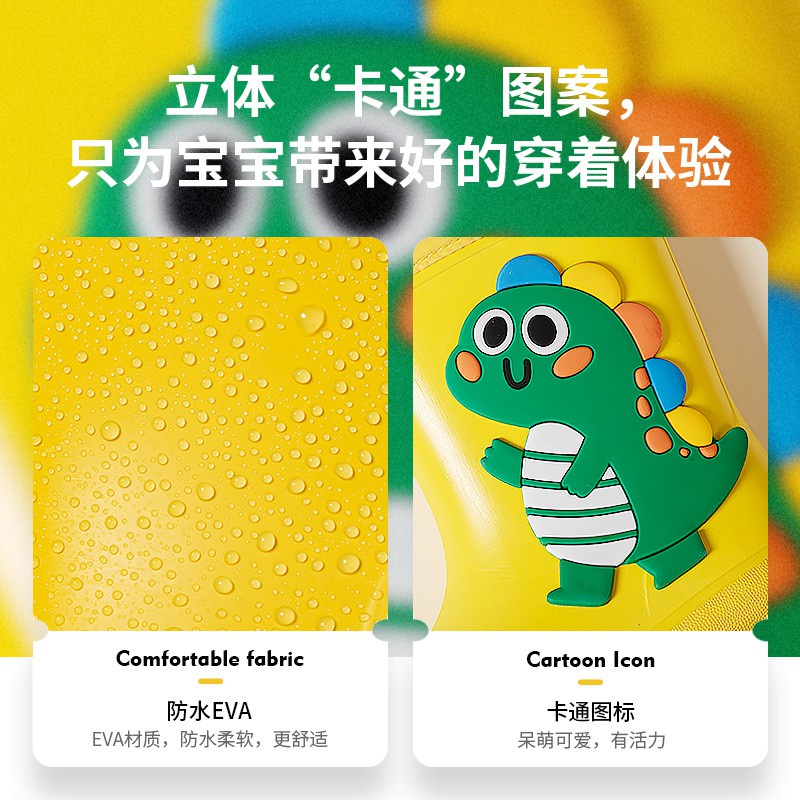 2022 Cheerful Mario Giày Đi Mưa Eva Chống Trượt Chống Thấm Nước In Hoạt Hình Khủng Long  Dễ Thương Cho Bé