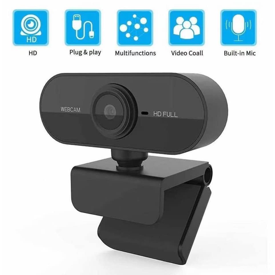 Webcam máy tính có mic 1080p Full HD kết nối USB Pc Laptop