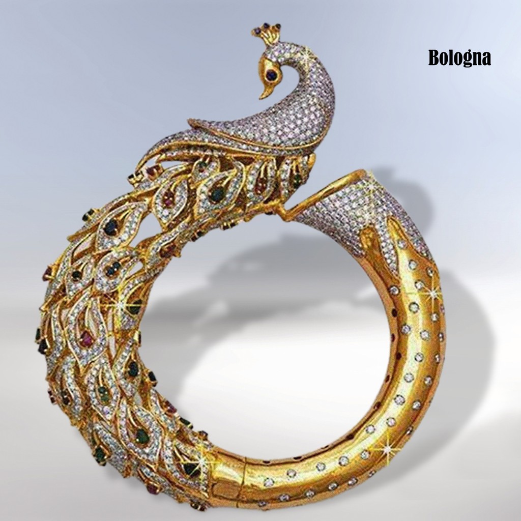 Nhẫn HợP Kim ĐíNh Đá HìNh Đuôi Công Xinh XắN