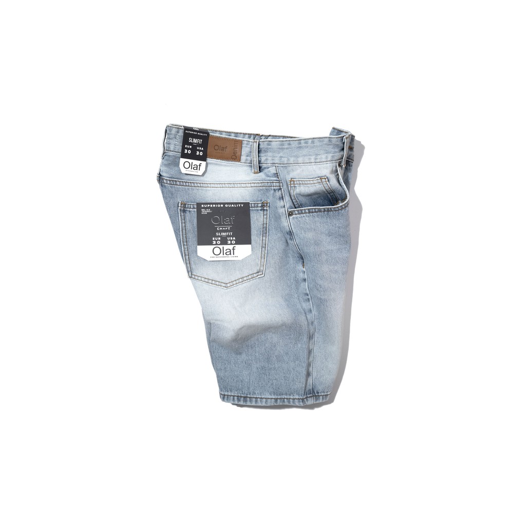 Quần Short Jean Nam OLAF MS958 , Quần Bò Nam, MàuTrơn, Style Mùa Hè Yame, Vải 100% Cotton Co Dãn (Quần Jean Mrsimple).