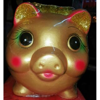 Heo đất tài lộc sơn vàng nhũ kim tuyến size khủng