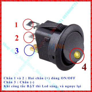 Công tắc bập bênh có LED 12V/20A