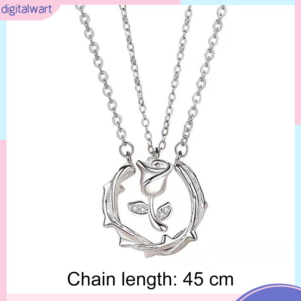 Vòng cổ Đồng Mặt Hình Hoa Hồng Chống Rỉ Sét Cho Cặp Đôi