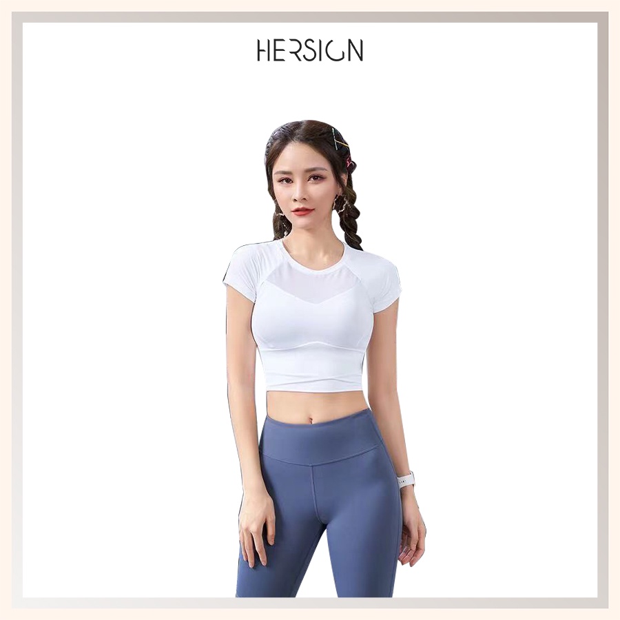 CROPTOP NỮ ÁO CROPTOP TẬP GYM ĐỒ TẬP GYM NỮ ÁO TẬP NGẮN TAY HERSIGN