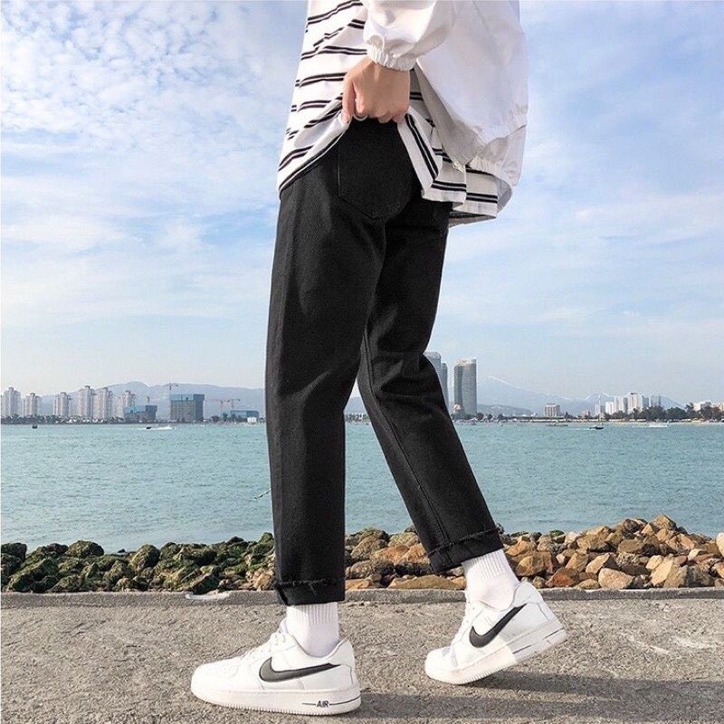 Quần baggy nam quần jean bò baggy nam dáng Unisex hàng Quảng Châu phong cách Hàn Quốc PDShop | BigBuy360 - bigbuy360.vn