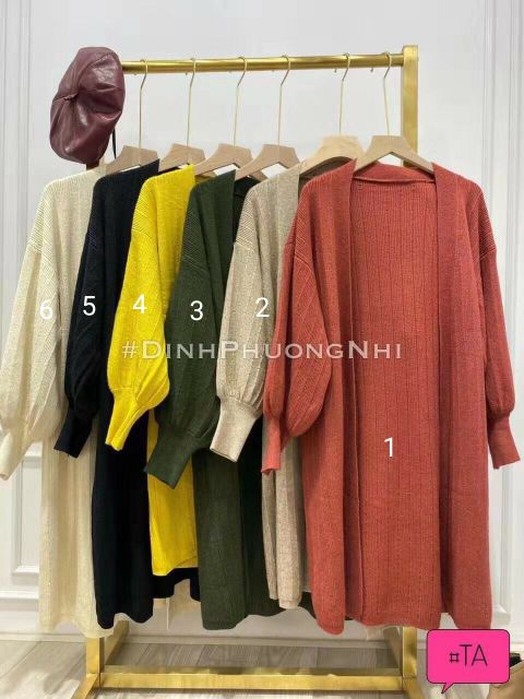 Cadigan tay bồng dáng dài