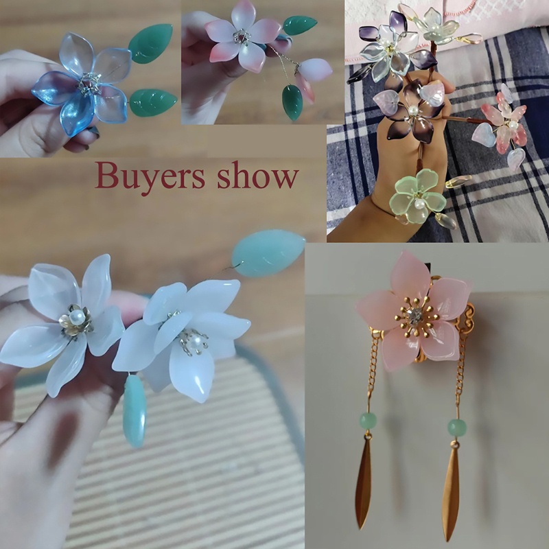 Bộ 100 Cánh Hoa Ly Thủy Tinh Trong Suốt Dùng Làm Trang Sức Diy