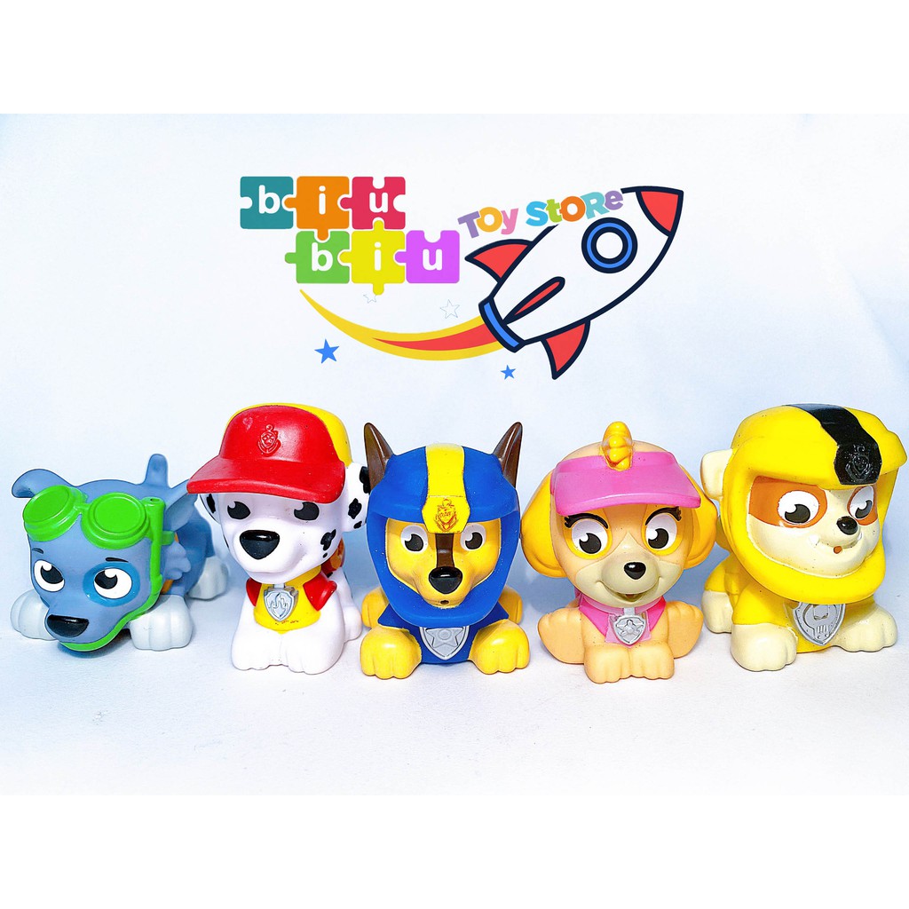 Bộ sưu tập 4 chú chó cứu hộ Pawpatrol cao su thả bồn tắm cho bé - Hàng chính hãng