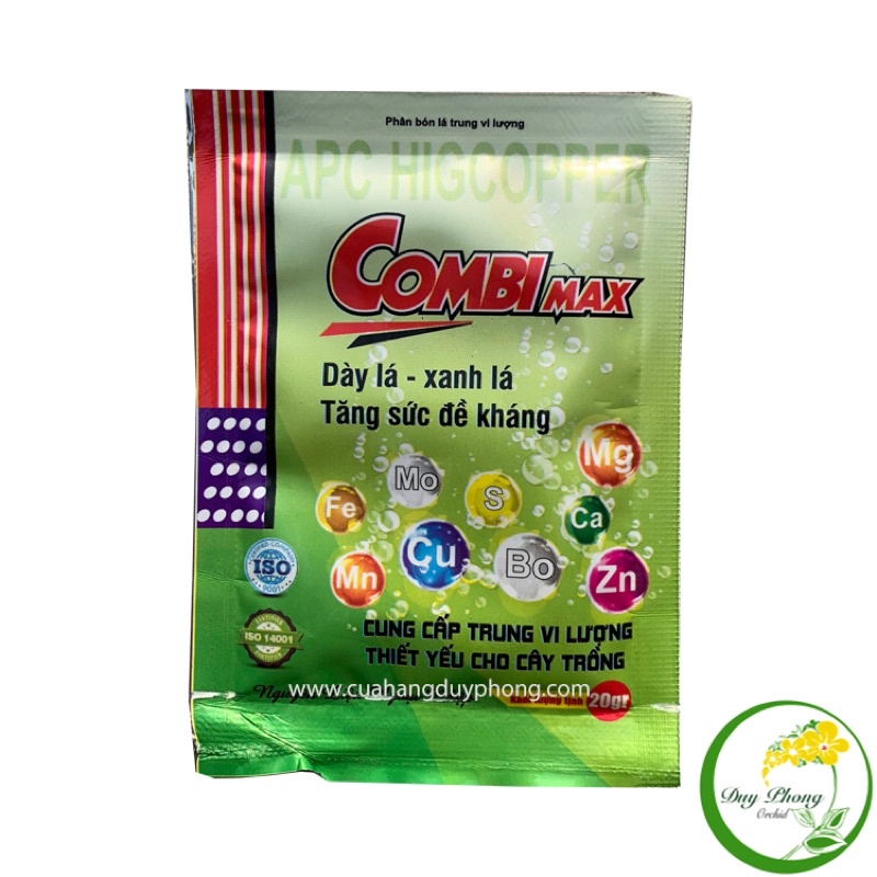 Phân bón lá trung vi lượng COMBI MAX - Dày lá , Cứng Lá, Xanh lá, Tăng Sức Đề Kháng Cho Cây - Bịch 10g