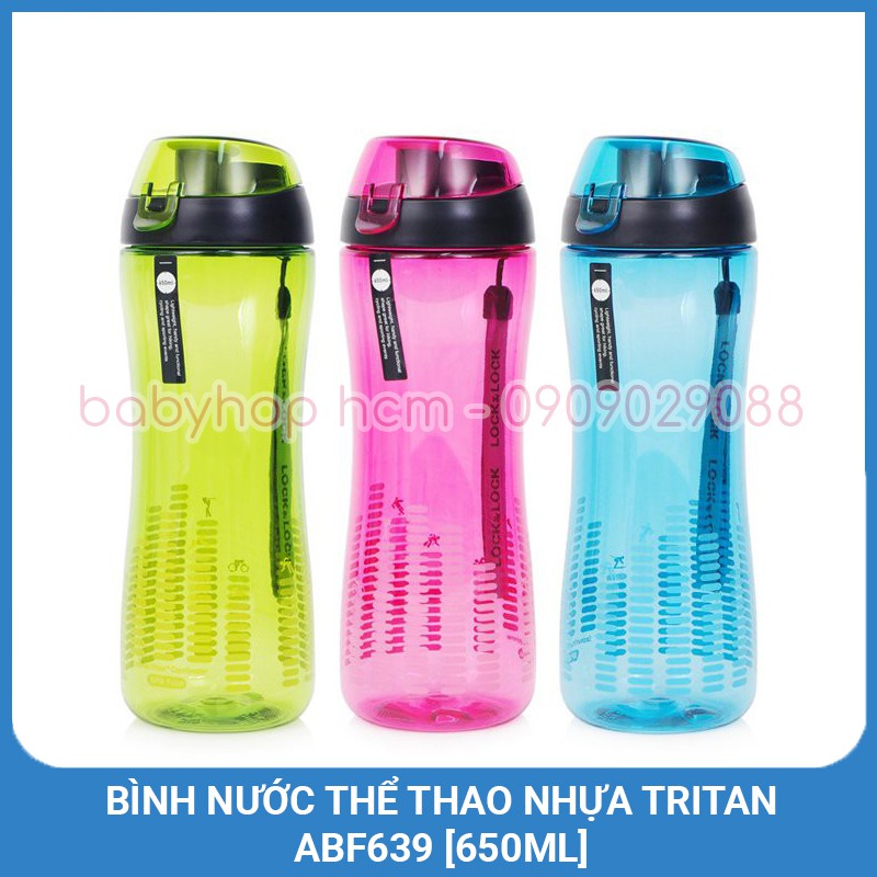 Bình nước thể thao nhựa Tritan Lock&amp;Lock Spout Bottle ABF639 [650ML] Không ống hút