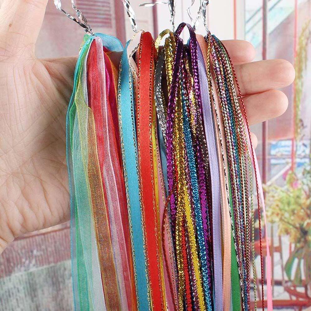 Set 5-100 Cuộn Chỉ Lụa Dệt Nhiều Màu Sắc Dùng Làm Đồ Thủ Công