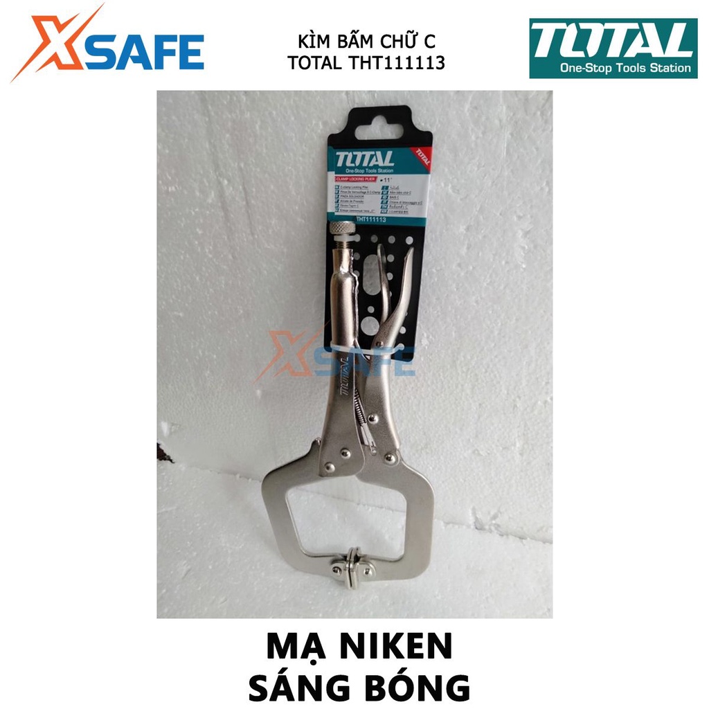 Kìm bấm chết chữ C TOTAL THT111113 thép carbon mạ niken, kích thước 11 inch - chính hãng