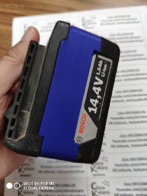 Miếng chèn tăng chiều cao bộ pin Bosch 14v thêm 1-2 hàng cell