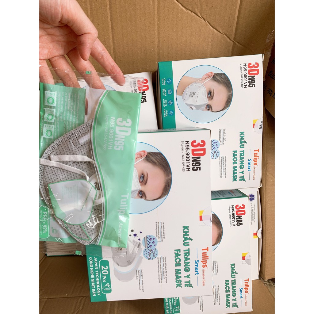 [Bán lẻ CHÍNH HÃNG 3DN95] Khẩu trang 3D N95 Lọc Bụi Siêu Mịn PM2.5 Có Van Thở, sử dụng được nhiều lần