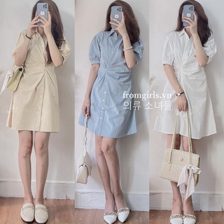 Váy nhún eo, đầm công sở lưng chun cổ đức mát mịn