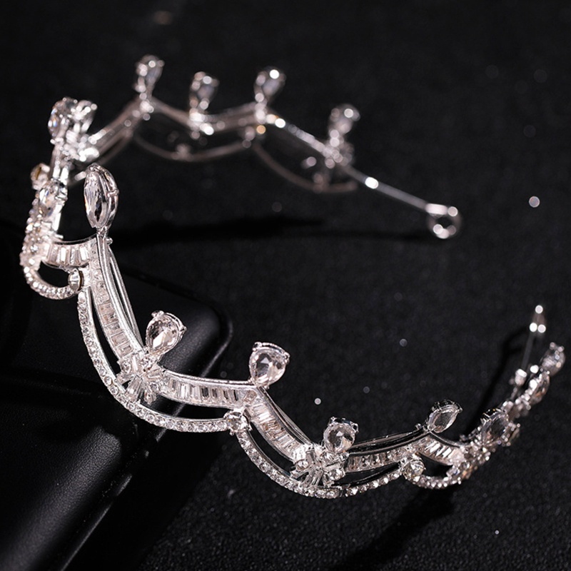 Cài Tóc Hình Vương Miện Đính Đá Đơn Giản Dành Cho Cô Dâu