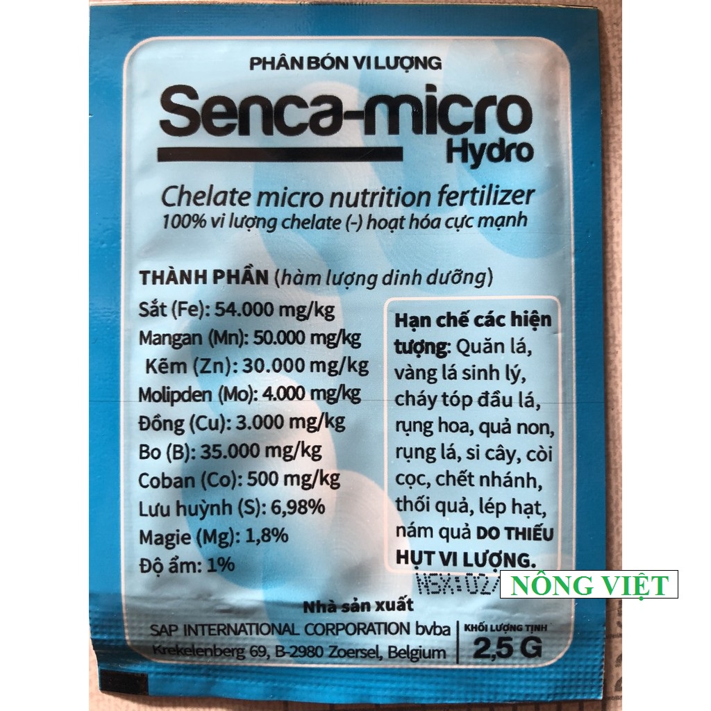 Phân Bón Vi Lượng Senca-Micro 2,5gam