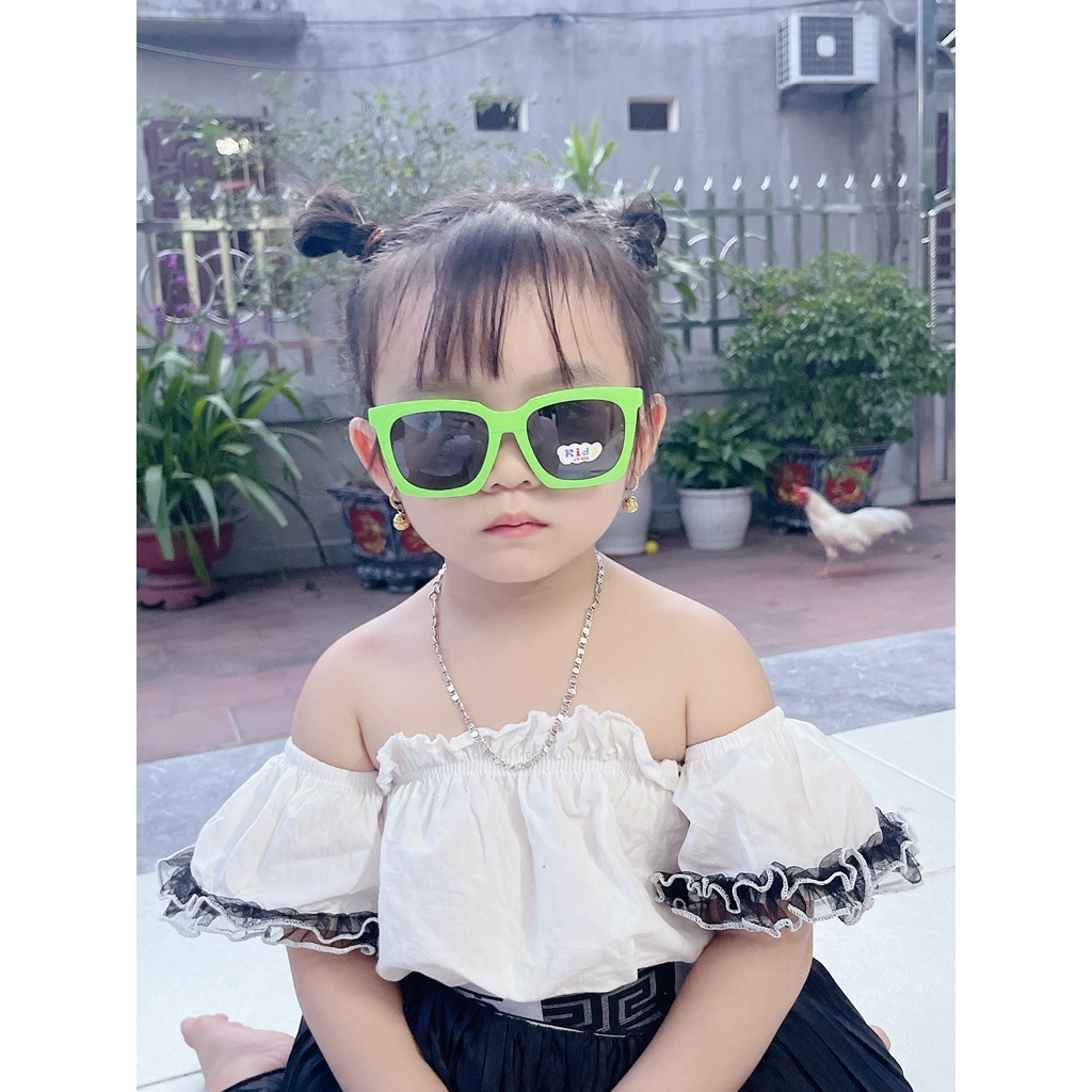 Kính mát vuông thời trang cho bé từ 1 - 6 tuổi, kính râm chống tia uv400 dành cho bé trai và bé gái bảo vệ tối ưu