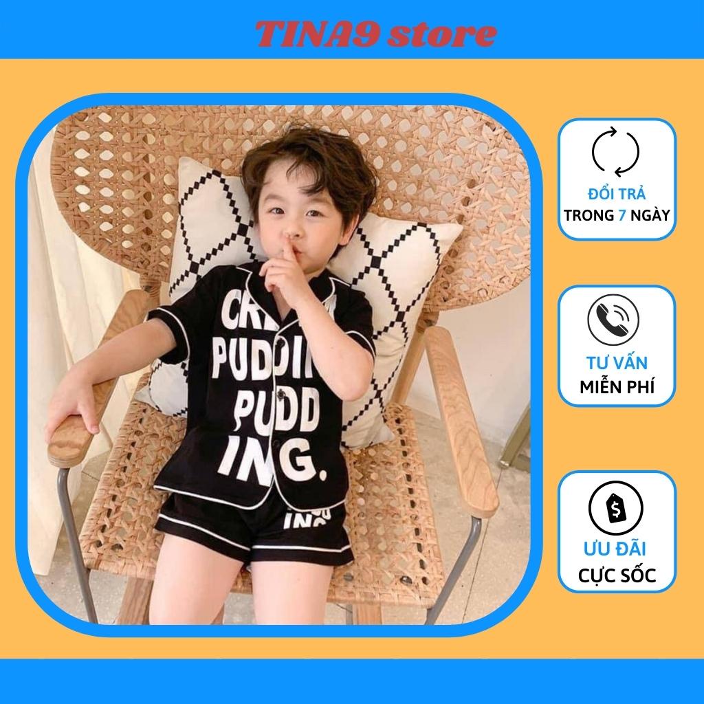 Pijama cho bé cộc tay in chữ cho bé từ 6-28Kg, Bộ đồ ngủ dài tay cho bé trai và bé gái mặc đều xinh