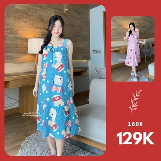 Đầm bầu tôn 2 da thái 2 dây siêu mát ( Mua 3 cái giảm giá )