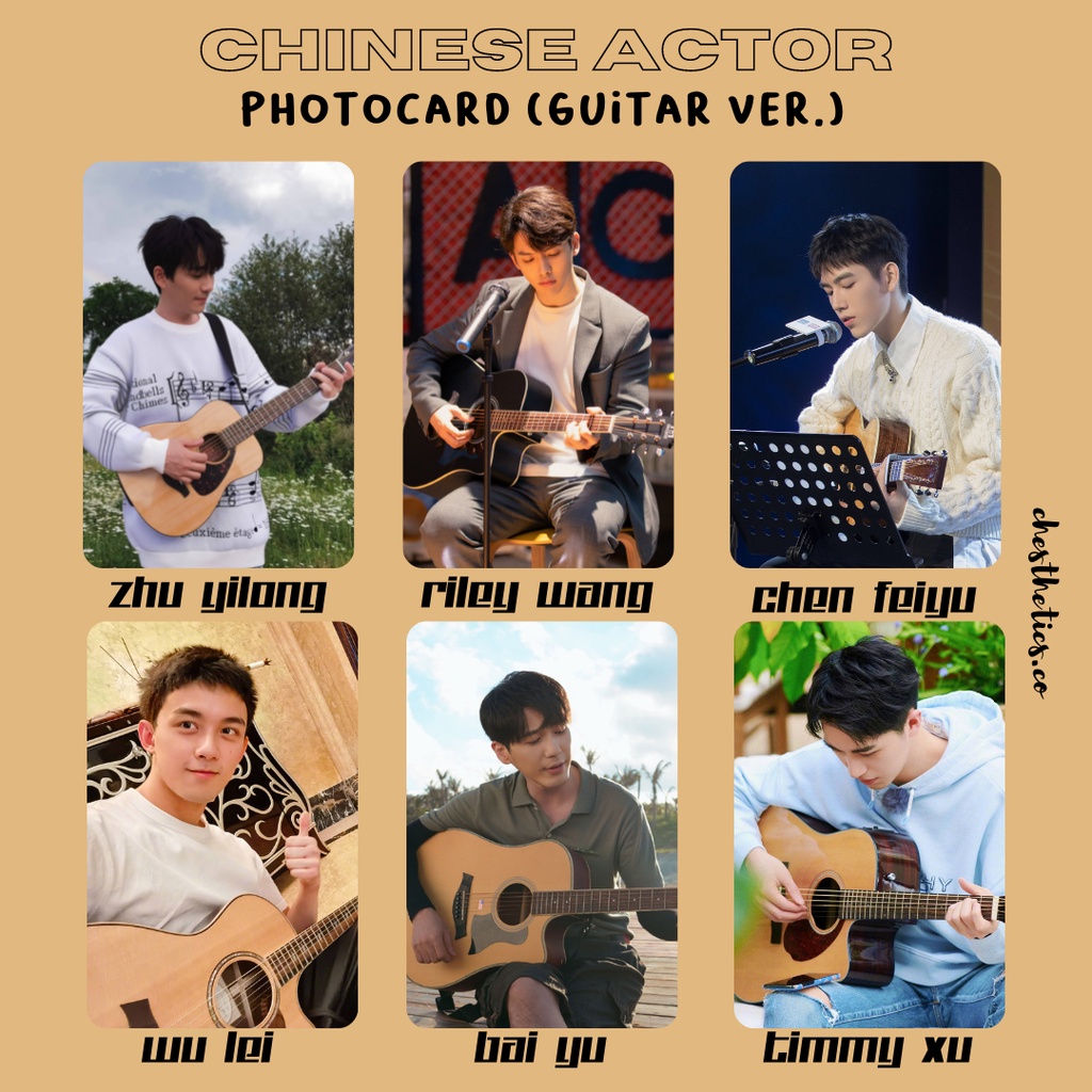 [ CHINA ACTOR ] Ảnh Card Bo Góc Diễn Viên Nam Trung Quốc - Chủ Đề Ảnh Guitar [ PHOTOCARD ]